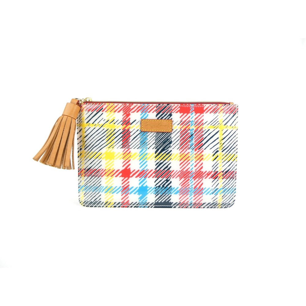 Dooney & Bourke Plaid Vinyl Large Zipper Pouch